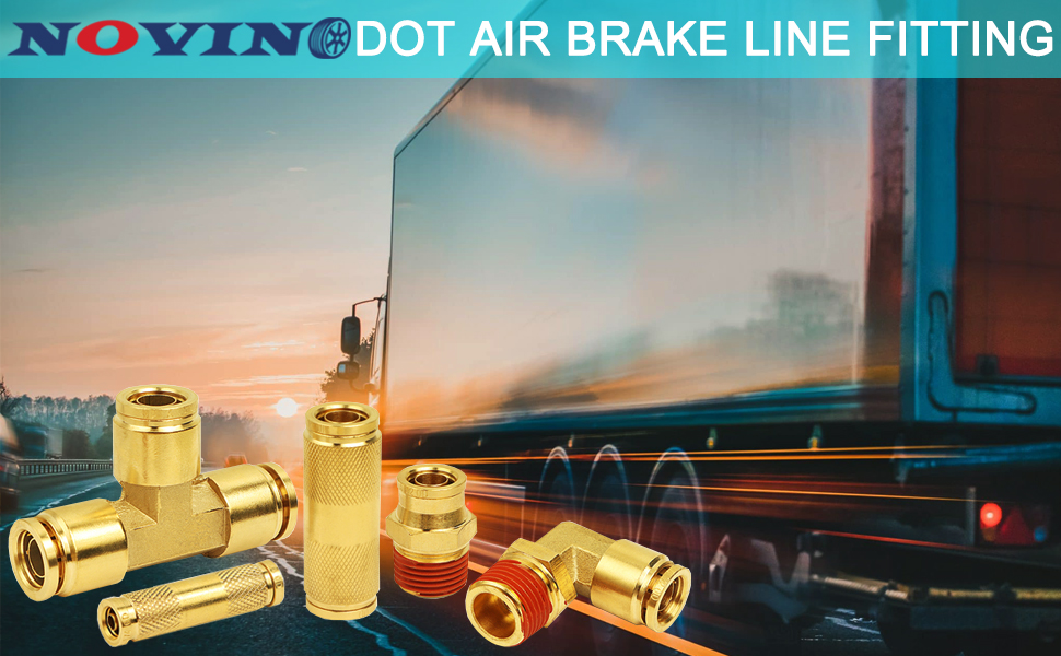 36 PCS Brass DOT Air Brake Line Fitting Assortment Kit 1/4