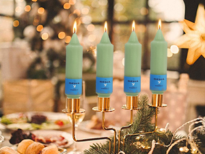 short green taper candles