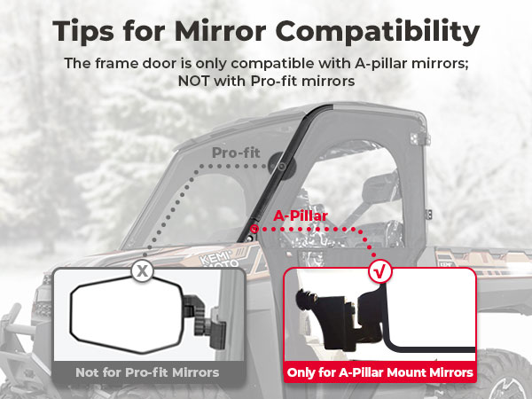 Amazon.com: KEMIMOTO UTV Doors with Steel Frame Compatible