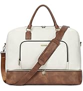 CLUCI Travel Duffel Bag for Women Leather Oversized Weekender Overnight Bags with Shoe Compartmen...