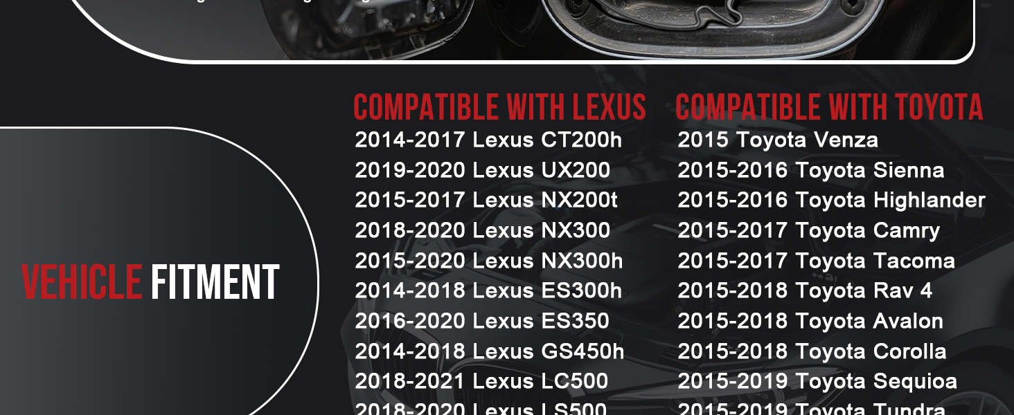 Lexus CT200h ES300h ES350 GS450h NX300h RX350 Fuel Tank Caps