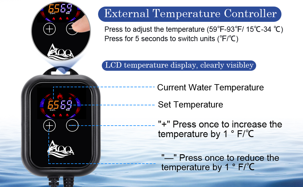 AQQA Aquarium Heater, 1200W Fish Tank Heater Submersible