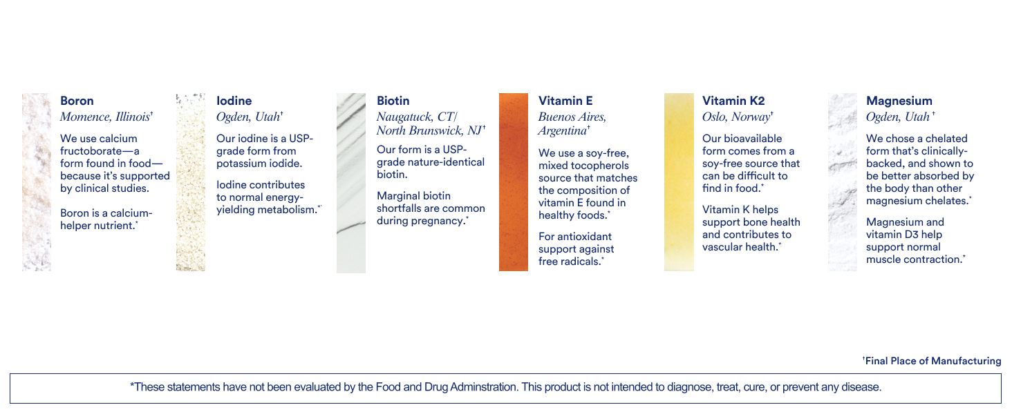 12 traceable ingredients