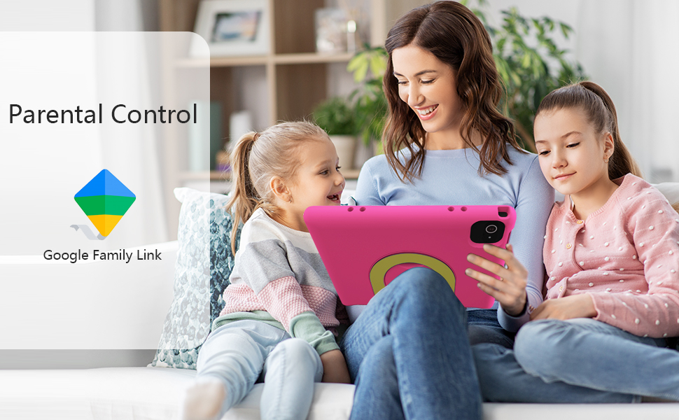 kids ipad tablet with Parental control Google Family Link keep kids safe online digital environment