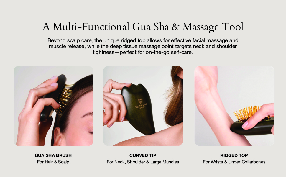 SNOW FOX GUA SHA ヘアブラシ プレミアム FOX カッサ ゴースト ヘアブラシ ブラック - 【公式
