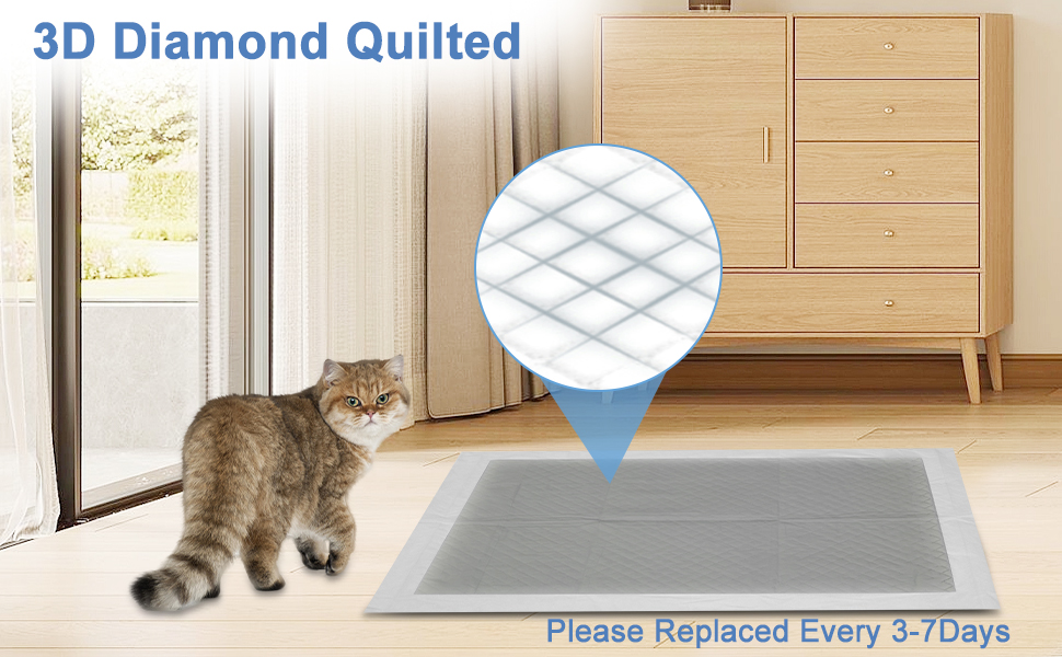 100pcs Thicken Disposable Cat Litter Pads 17.7x13 Inch, for