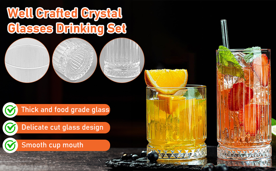 glass sets for drinking ribbed glasses glasses set cocktail glass drinkware