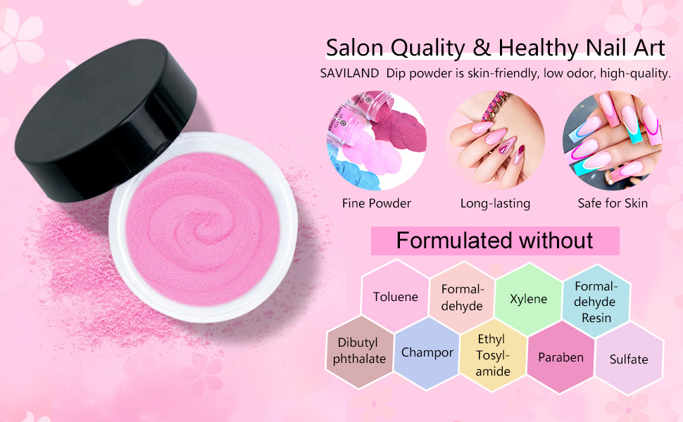 Saviland Dip Powder Nail Kit 36 Glitter Dip Powder Colors