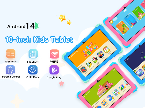 Amazon.com : Fivahiva Android 14 10.1 Inch Kids Tablet, 8