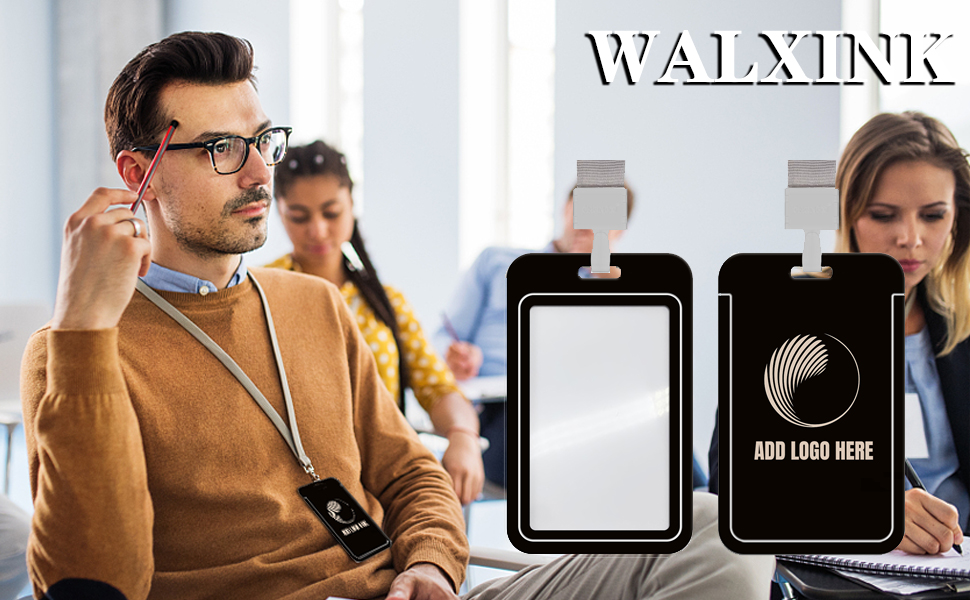 Custom ID Badge Holder with Lanyard, Personalized Badge