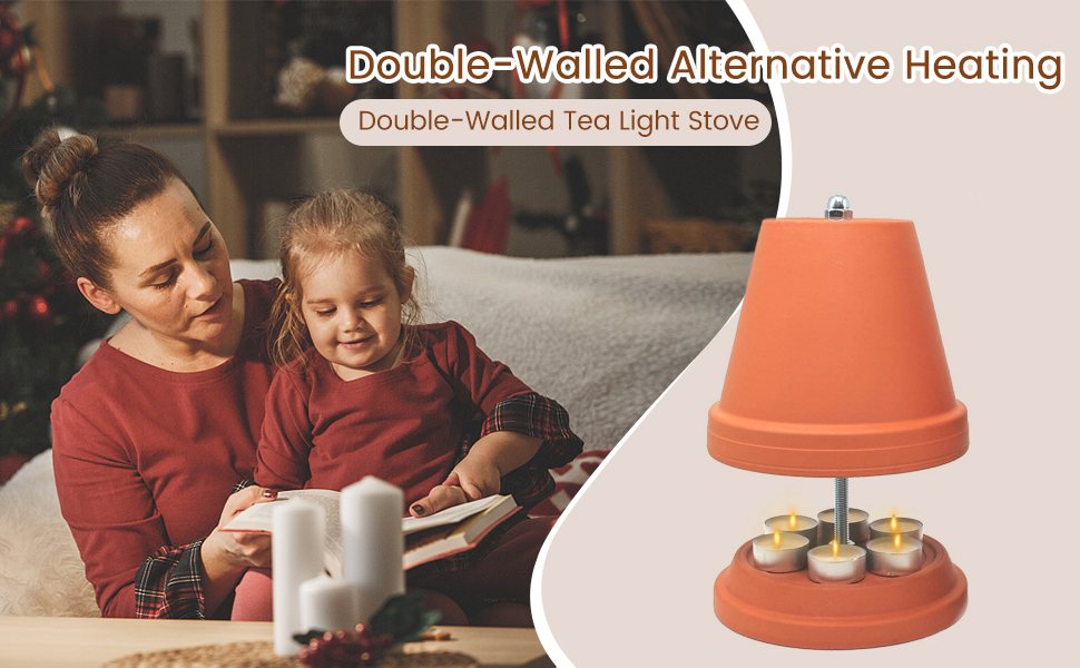 Tea Light Candle Heater ,Terracotta Candle Heater for Indoor ,Tealight