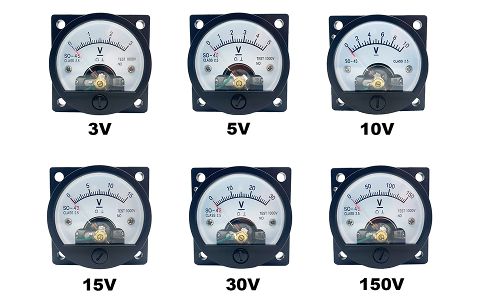 LEPEVNEY Analog Dial Panel Meter Voltmeter Gauge SO45 DC 0