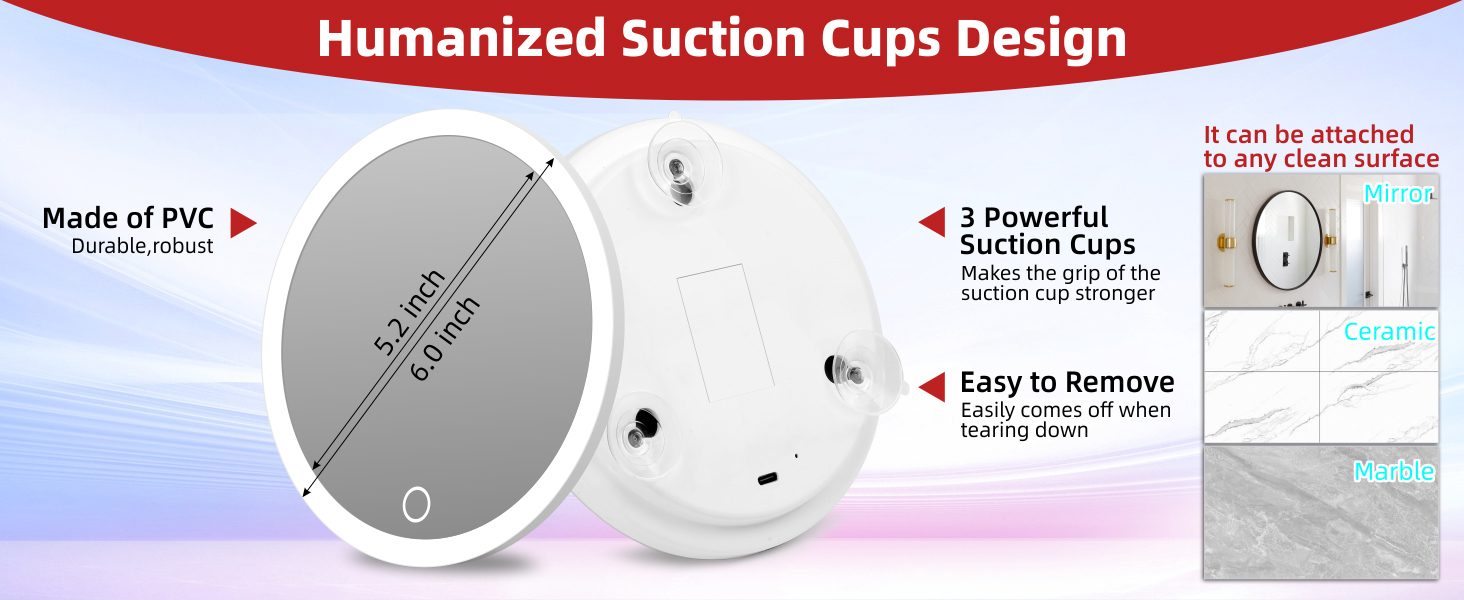 Magnifying Mirror with Light 10x, 3 Color Modes Dimming 6