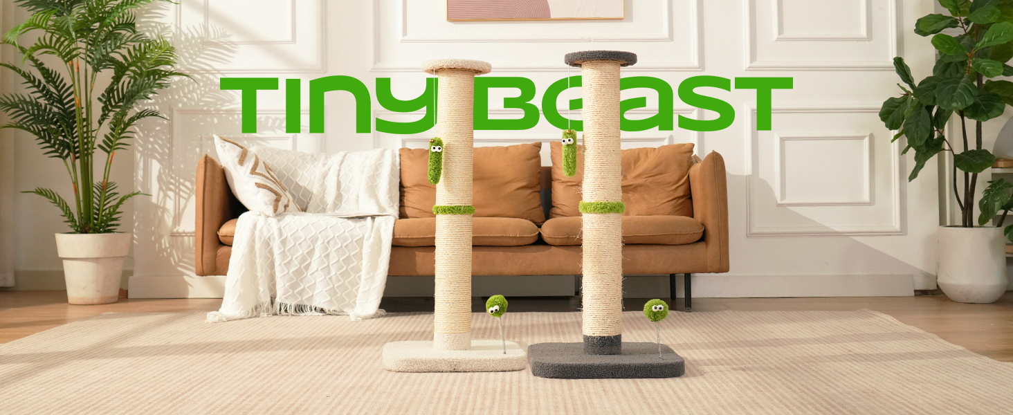 TINYBEAST 34.7" Tall Cat Scratching Post