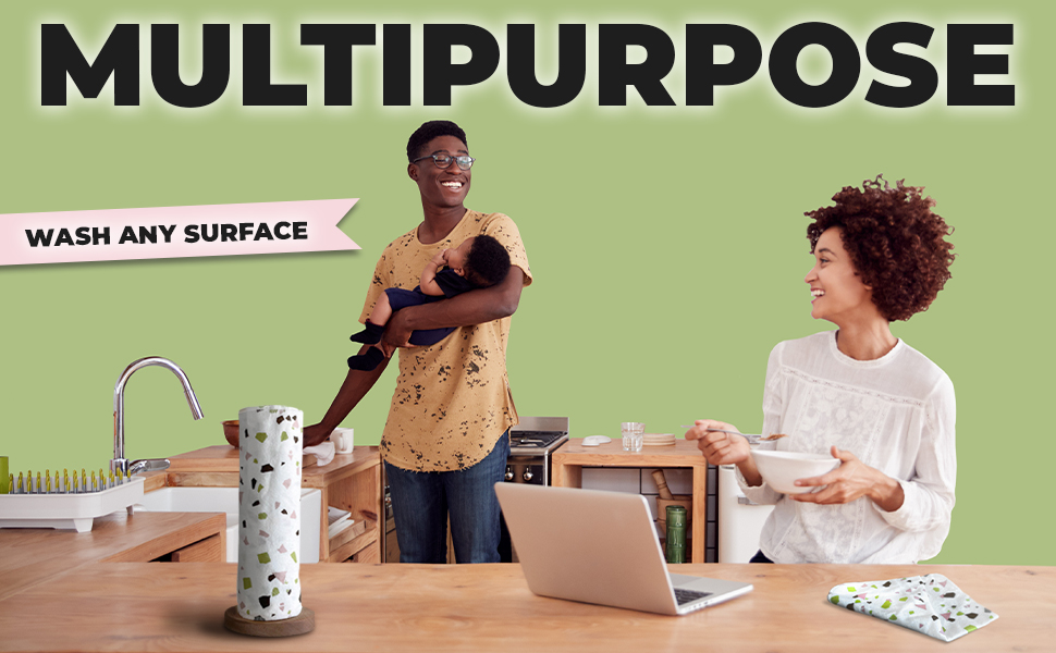 Earthly Co. Reusable Paper Towels 10 PACK Roll of