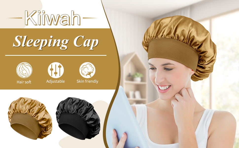 2 pcs satin bonnet sleep caps