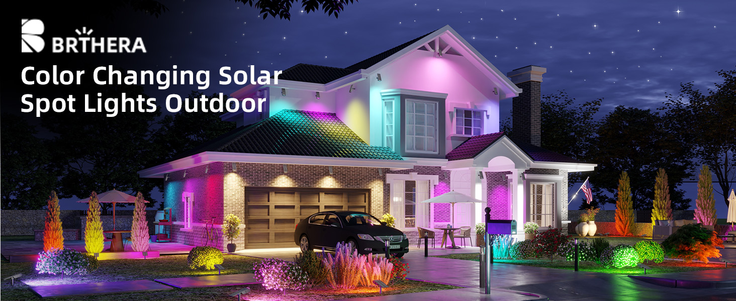 rgb solar lights outdoor