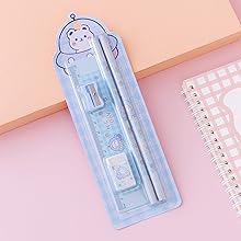 2 Pencils,1-Eraser, 1Sharpener,1 Ruler