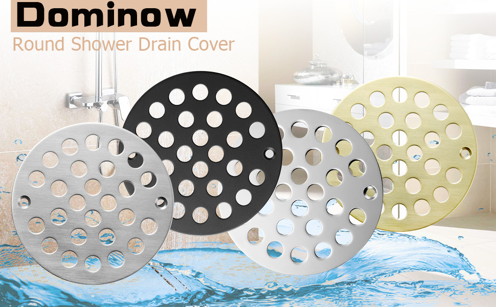 4“ Shower Strainer Drain Trim Set, Screwin Shower Drain Cover