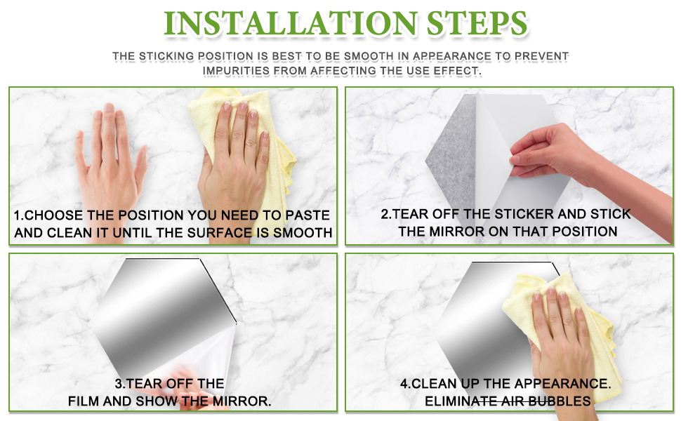 ATPWONZ 12 Pieces Mirror Wall Stickers,Self Adhesive Hexogon Shape Wall Stickers,Acrylic Mirror