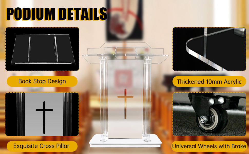 Púlpitos de plexiglás para iglesias