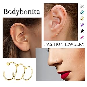 Stainless Steel Nose Rings Hoop