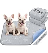 Washable Pee Pads for Dogs Reusable: 2 Pack Waterproof Puppy Pads Absorbent Quick Dry Training Pa...