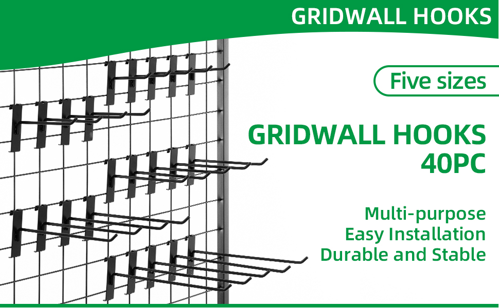 PYBTOOL 12 Inch Gridwall Hooks, Grid Panel Hanging Hooks