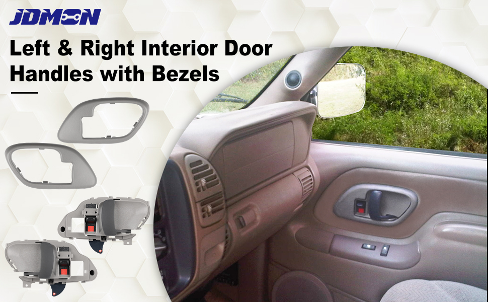 JDMON Replacement for Interior Door Handle w/Bezel Chevy