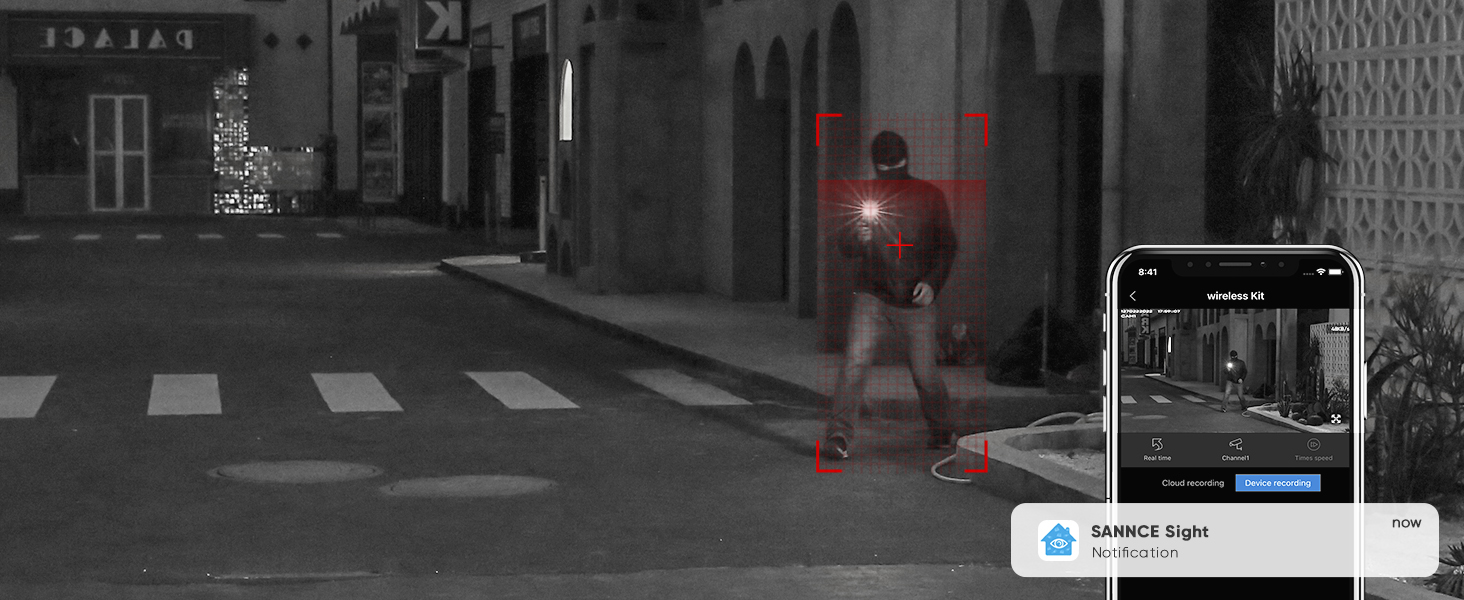 SANNCE WiFi Caméra De Surveillance IP Caméra Sans Fil 3MP 2 Caméras De Vidéosurveillance Sécurité Intérieur Extérieur Wireless Caméra Bullet Blanc 24 8