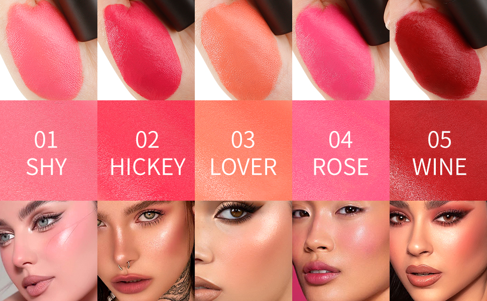 3 In 1 Cream Blush Stick for Cheeks & Lips & Eyeshadow in a Waterproof Smooth
