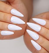 white nails stiletto