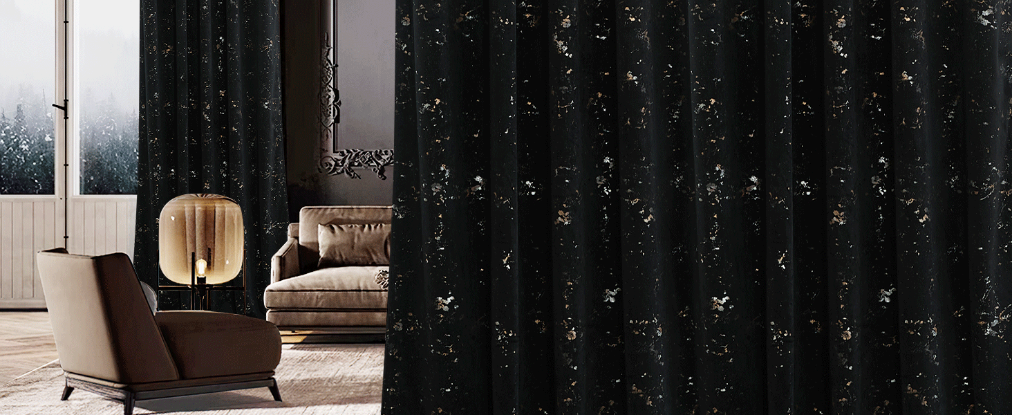 print velvet curtains
