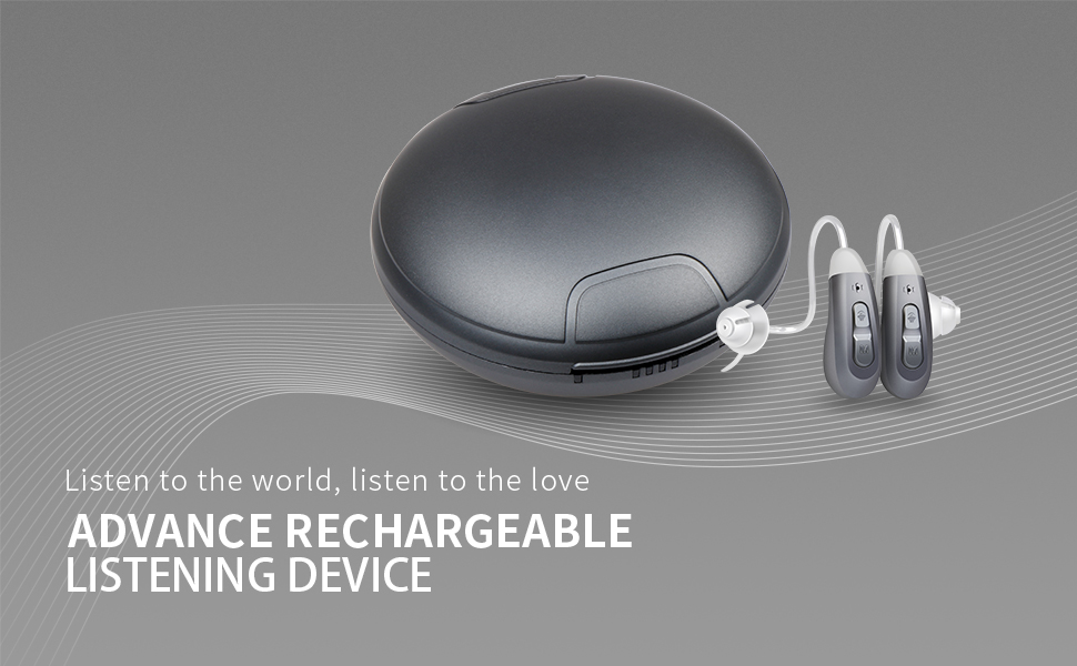 Hearing Amplifiers Rechargeable, BTE Hearing Aids Assist Sound Device with Noise