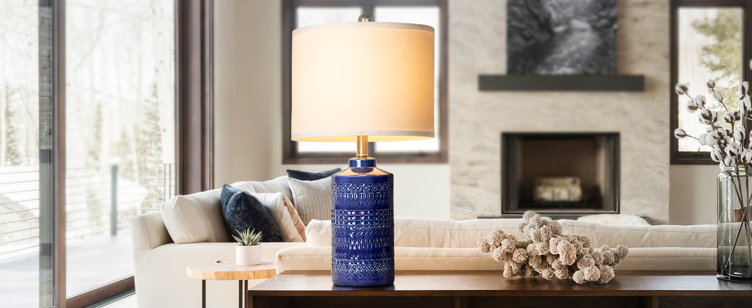 Blue Ceramic Table Lamp