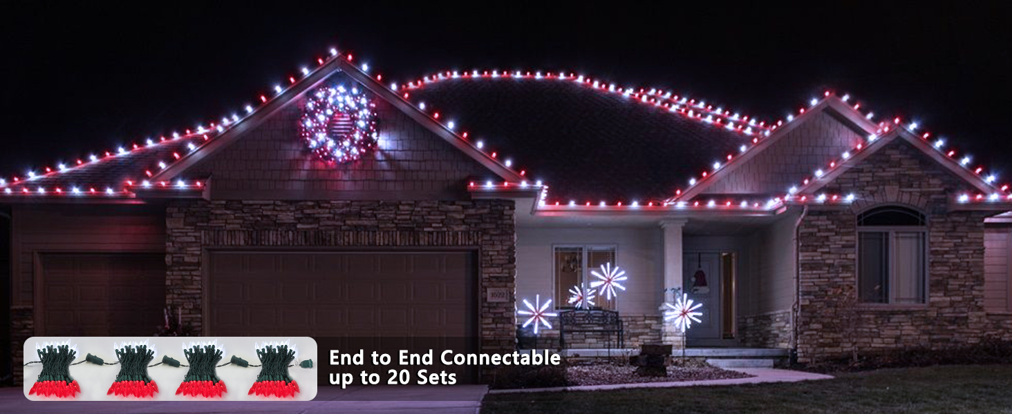red white christmas lights