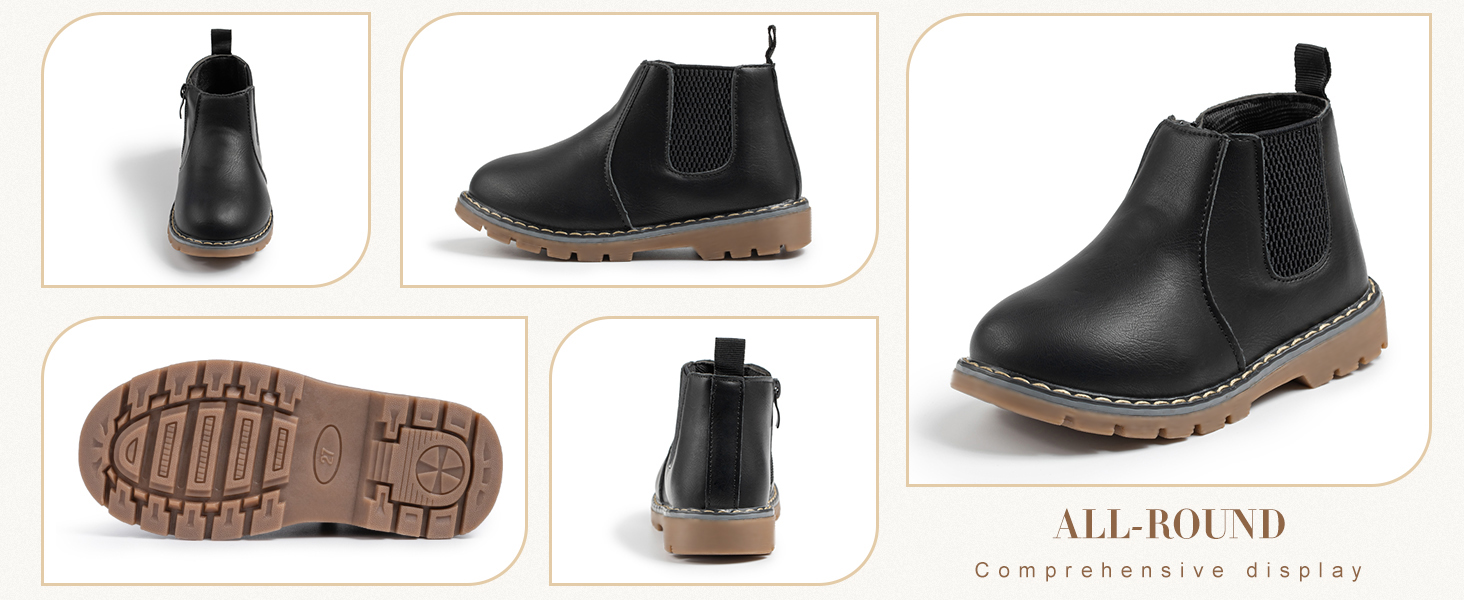 Boys Girls High Top Leather Ankle Boots