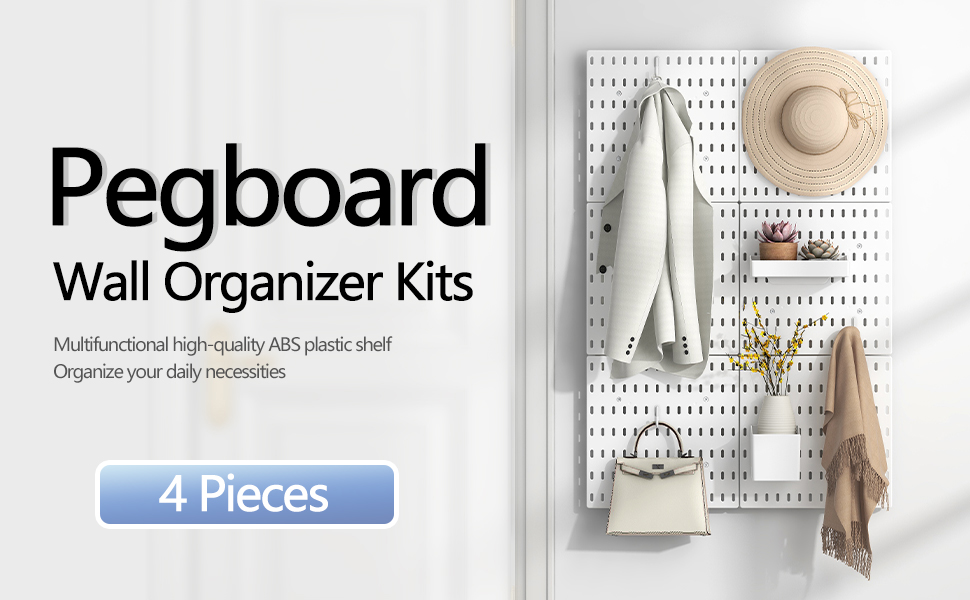 ALMEKAQUZ Pegboard Wall Mount Display Pegboard Wall Panel, 4 Pack