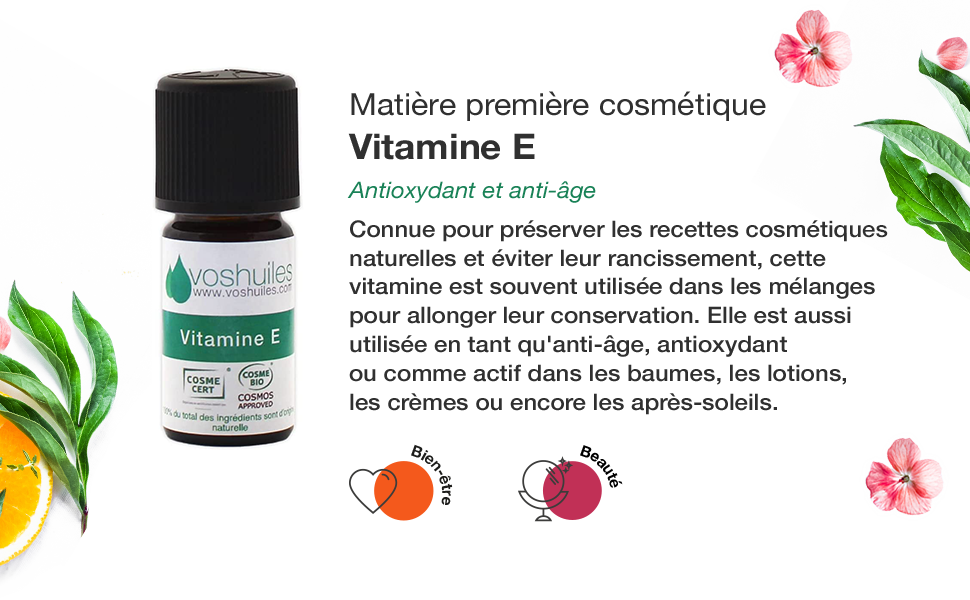 VosHuiles - Matière cosmétique - Vitamine E COSMOS