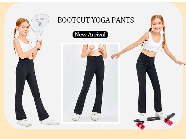 Amazon.com: Girl's Leggings Cross High Waisted Flare Pants