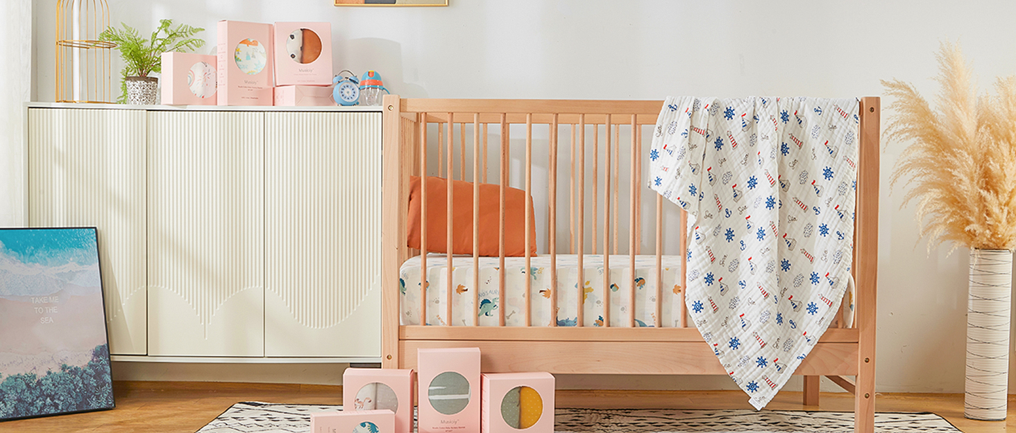 Musioiy Cotton Crib Sheets for Boys and Girls, Jersey Knit