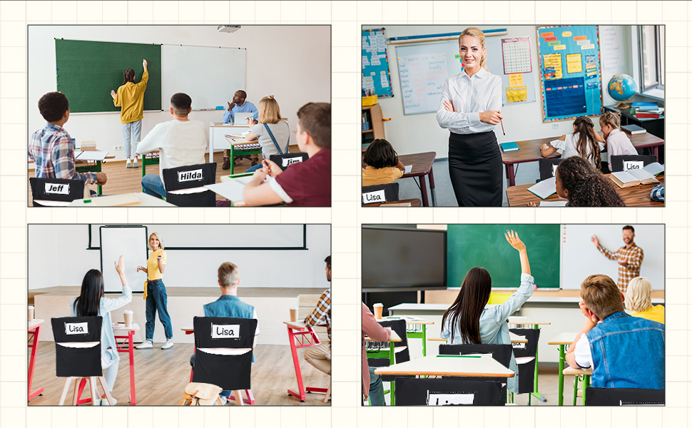 YUQILIN 24 PCS Chair Pockets for Classroom 20 x 17 Inch