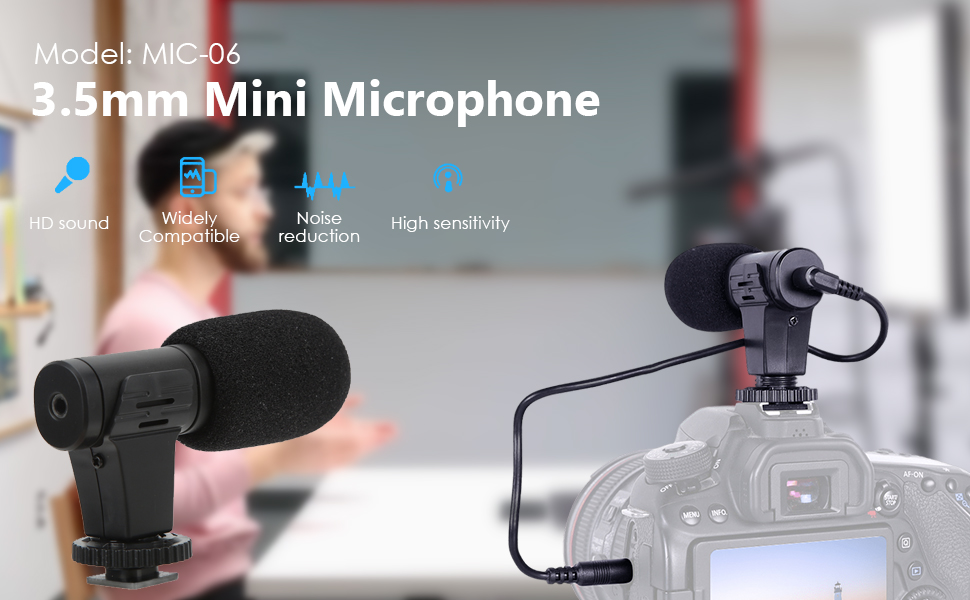 MIC 06 Microphone Mobile Phone Mini Microphone 3.5mm for Live Conference Video Vlog
