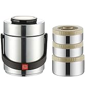 Insulated Food Jar, 3-Tier Stackable Insulated Food Jar, 2L Portable Bento Lunch Box, 304 Stainle...