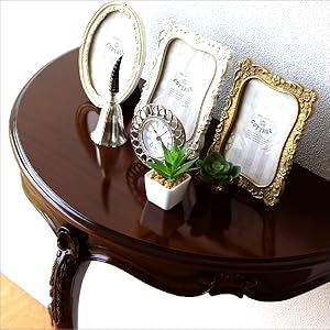 Amazon｜コンソールテーブル 玄関 アンティーク 花台 木製 電話