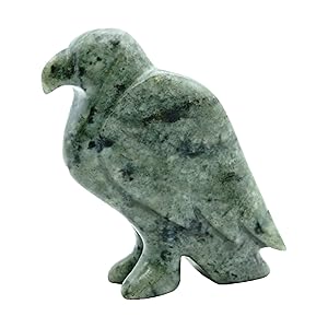 Soapstone eagle sculpture greenish blue