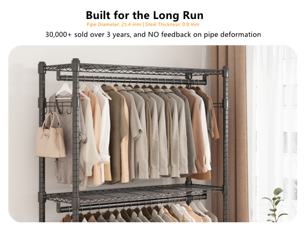 ②WWW_RACK WHAT WE WANT Amazon.com: BATHWA Heavy Duty Garment Rack on Wheels