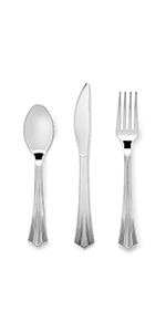 forks and spoons disposable, set, wrapped utensils, plastic knives, silverware, heavy duty, clear