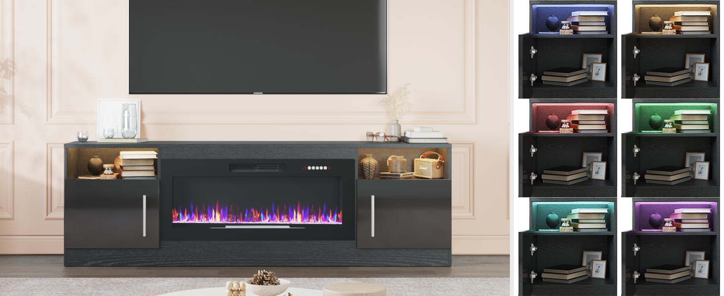TV  stand with fireplace