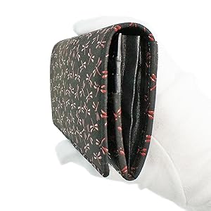 Amazon | [印傳屋] 印伝 長財布 束入Q 小銭入れあり 鹿革 黒地